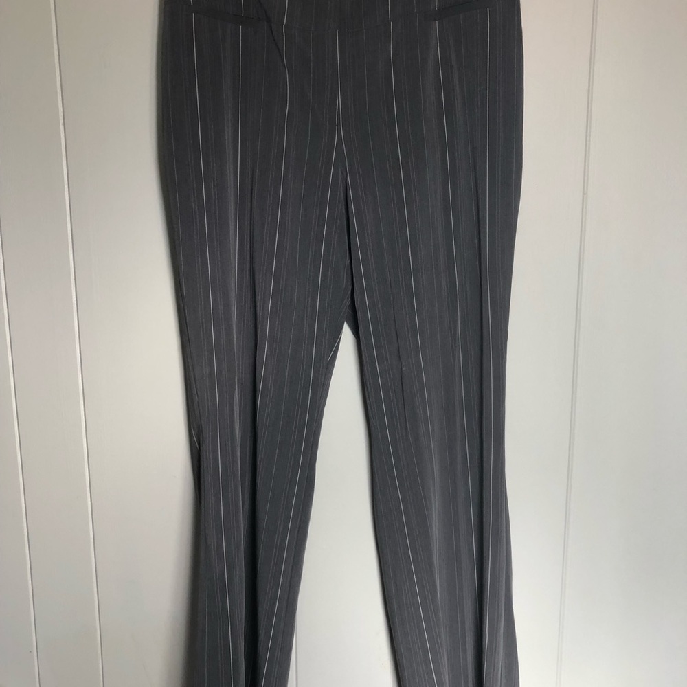 NY&Co Grey and Purple Pinstripe Pants